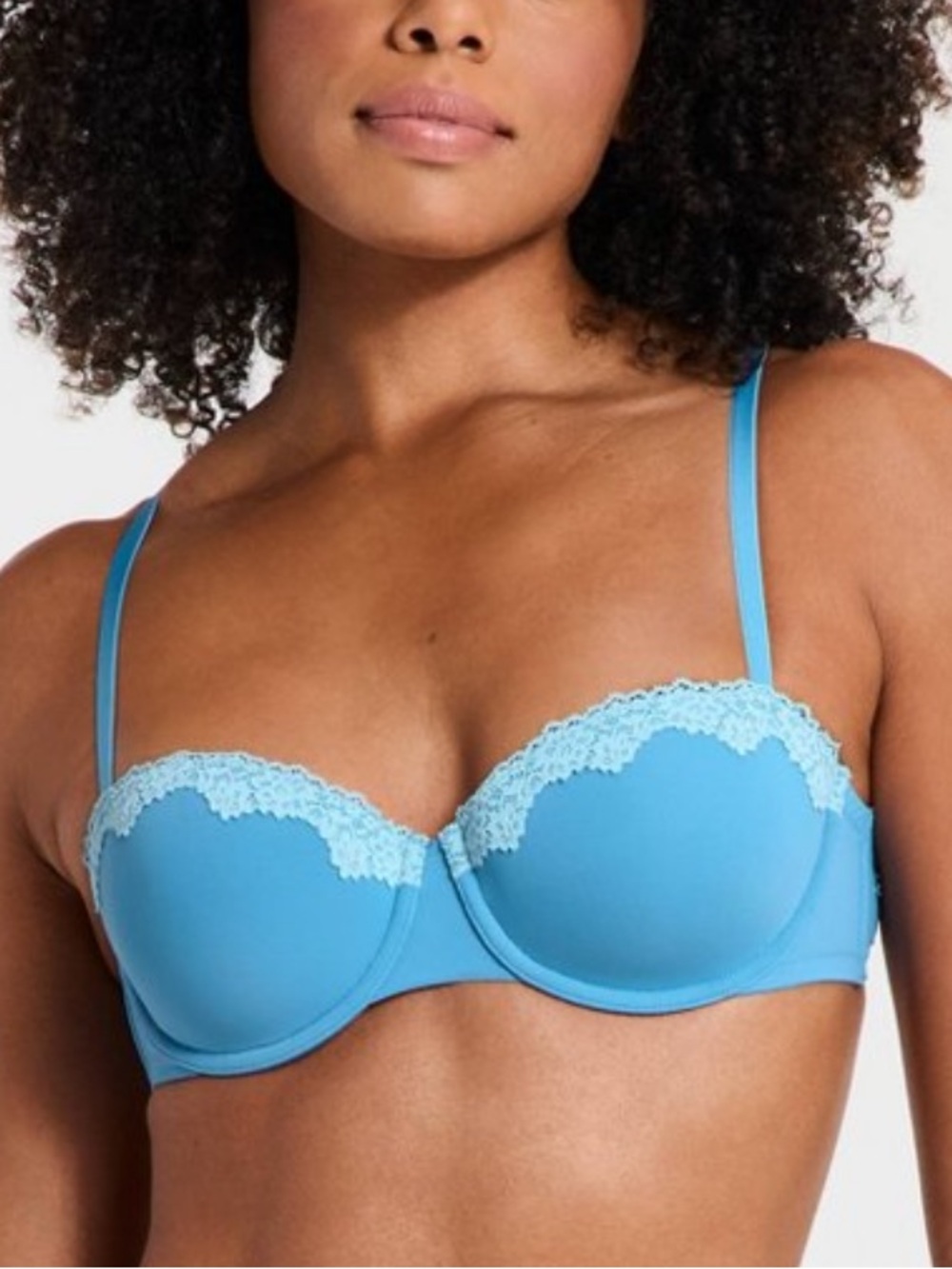 Removable push up balconette bra 34C